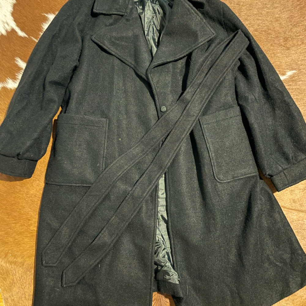 Maternity oversized pea coat with tie. Size 12